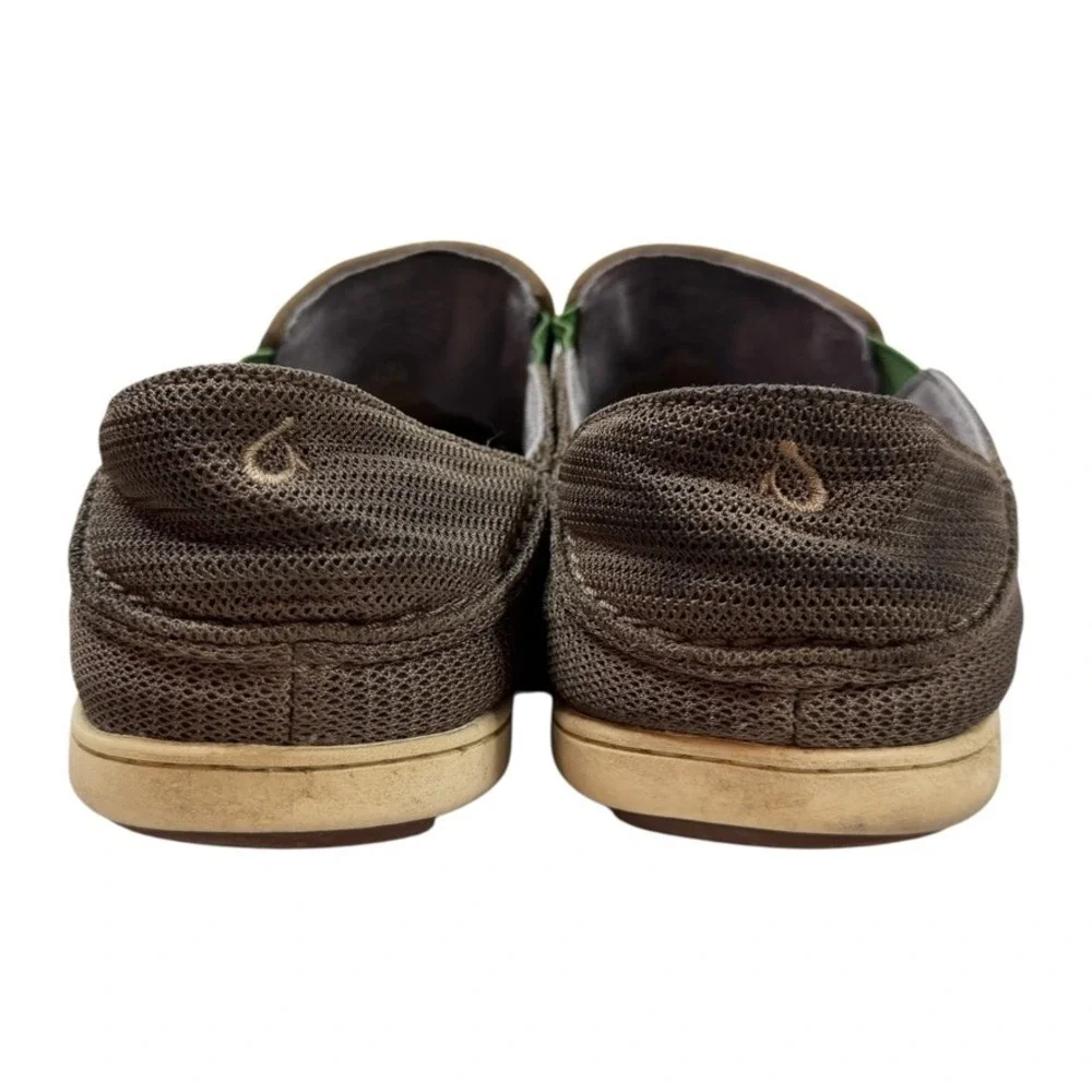 OluKai Nohea Mesh Slip On Shoes Mens Size 9 Brown Breathable Casual Loafers